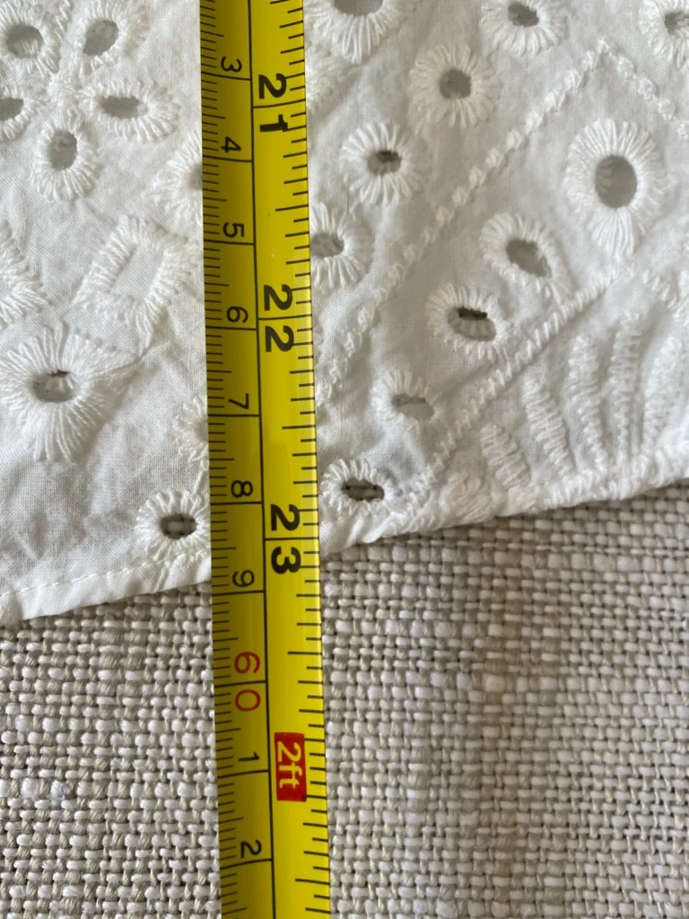 H&M White Cotton Eyelet Popover V-neck Summer Beach Top-Sz-L - Picture 14 of 15